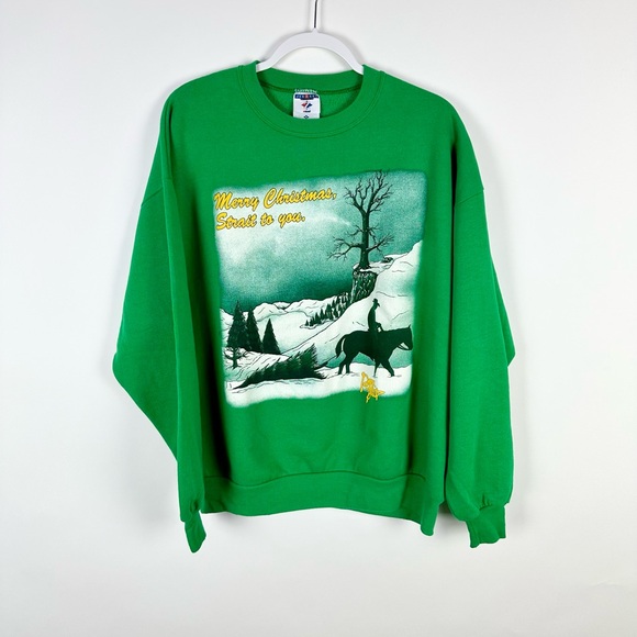 Jerzees Other - Vintage George Strait Merry Christmas Strait To You Crewneck Sweatshirt XL Green